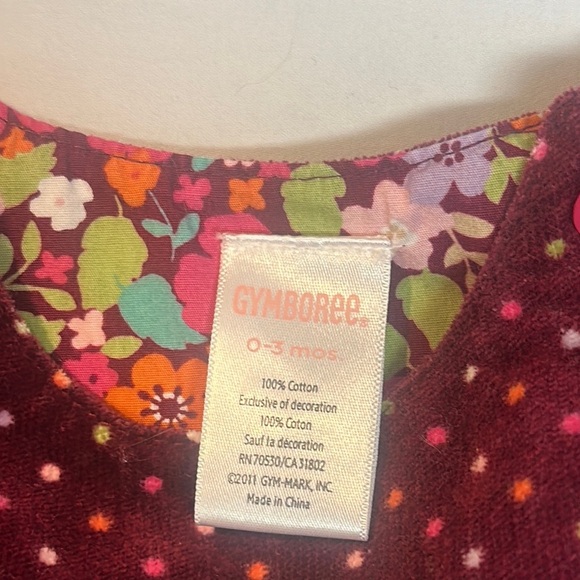 Gymboree - red polka dot velour Jumpsuit with Playful Ruffles and bows - Picture 2 of 6